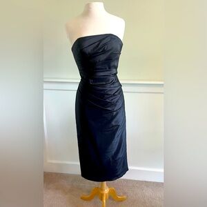 Bill Levkoff satin midi dress